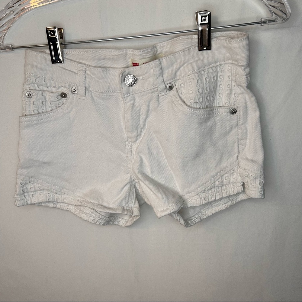 Levi's Classic White Jean Shorts Girls Size 12 Regular